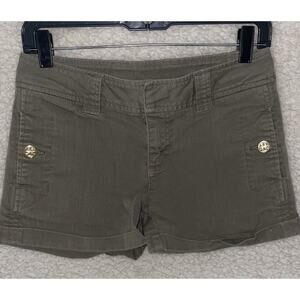 Tory Burch Shorts Women Size 26 Camo Green Flap Pocket
